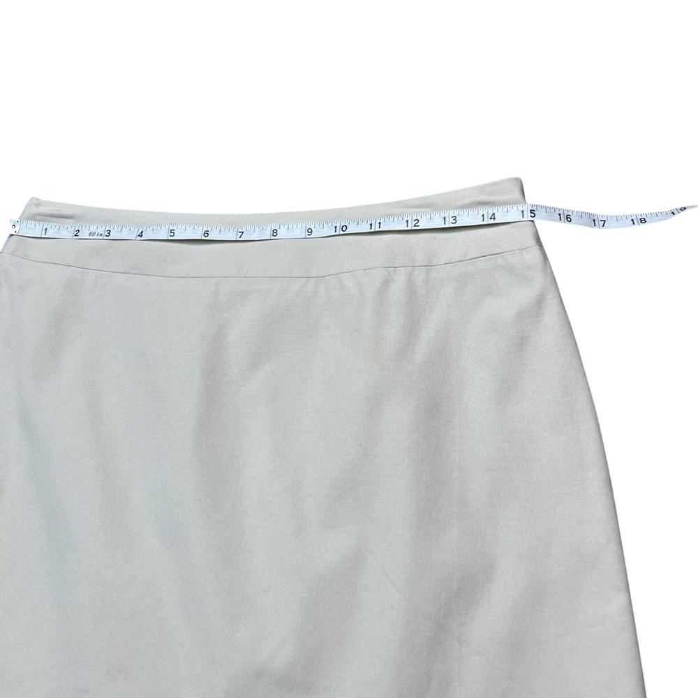 Banana Republic Beige Stretch A-Line Mini‎ Skirt Size 4 Side Zip - Picture 2 of 11